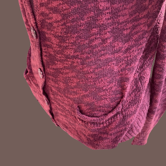Mudd Maroon Knit Cardigan | Button Front | Size S | Vintage Y2K - Picture 2 of 4